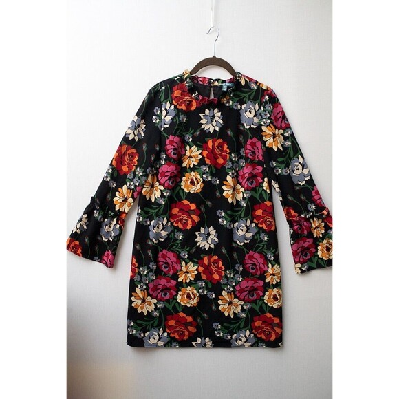Fleur Bleue Dark Floral Midi Dress 4 - Picture 1 of 5